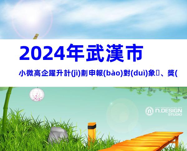 2024年武漢市小微高企躍升計(jì)劃申報(bào)對(duì)象、獎(jiǎng)補(bǔ)、時(shí)間